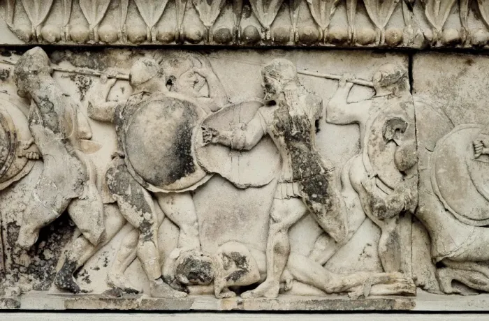 Framed Print : Pediment and frieze from the treasury of the Siphnians Framed Print : Pediment and frieze from the treasury of the Siphnians