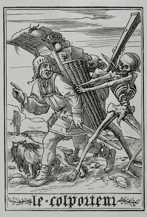 Framed Print : The Pedlar. The Death is depicted visiting a peddler Framed Print : The Pedlar. The Death is depicted visiting a peddler