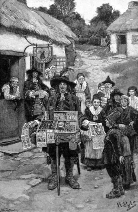 Framed Print : Pedlar Sells his Wares Framed Print : Pedlar Sells his Wares