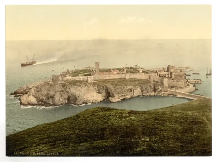 Framed Print : Peel, general view of castle, Isle of Man, England Framed Print : Peel, general view of castle, Isle of Man, England