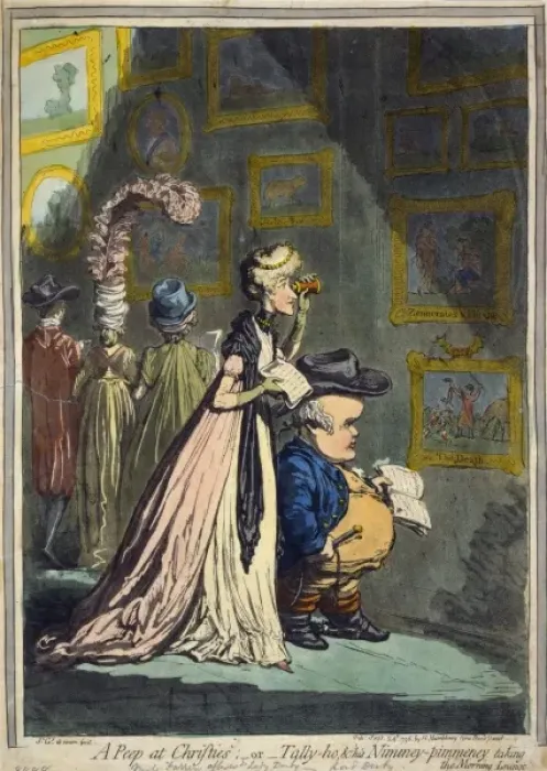 Framed Print : A peep at Christies;- or - Tally-ho, & his nimeney-pimmeney Framed Print : A peep at Christies;- or - Tally-ho, & his nimeney-pimmeney