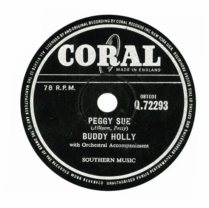 Framed Print : Peggy Sue, by Buddy Holly, 78prm record label Framed Print : Peggy Sue, by Buddy Holly, 78prm record label