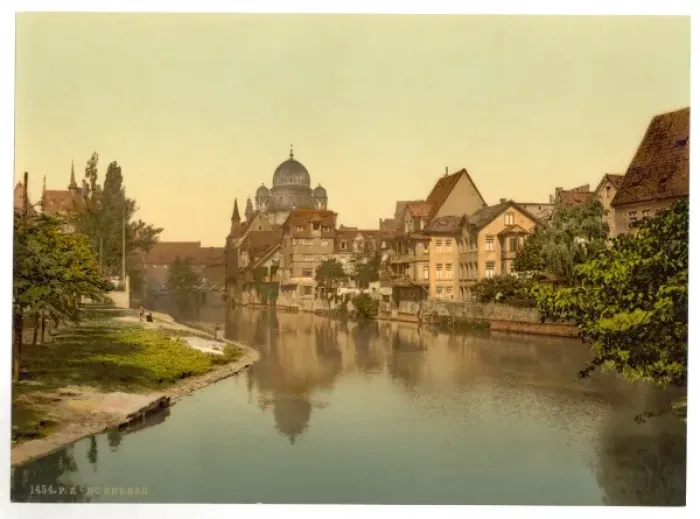 Framed Print : The Pegnitz shore and synagogue, Nuremberg, Bavaria, Germany Framed Print : The Pegnitz shore and synagogue, Nuremberg, Bavaria, Germany