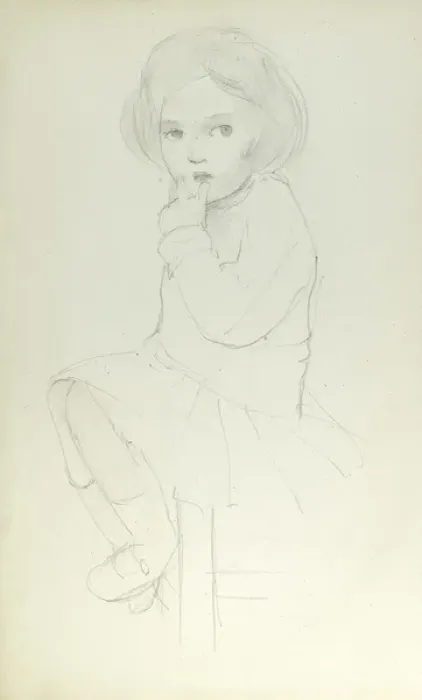 Framed Print : Pencil sketch of girl Framed Print : Pencil sketch of girl