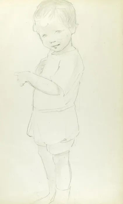 Framed Print : Pencil sketch of little boy Framed Print : Pencil sketch of little boy