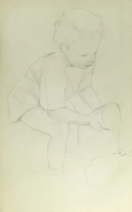 Framed Print : Pencil sketch of little boy Framed Print : Pencil sketch of little boy