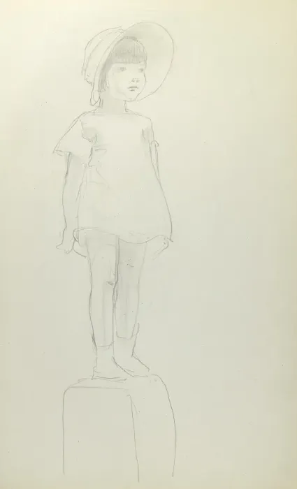 Framed Print : Pencil sketch of little girl Framed Print : Pencil sketch of little girl