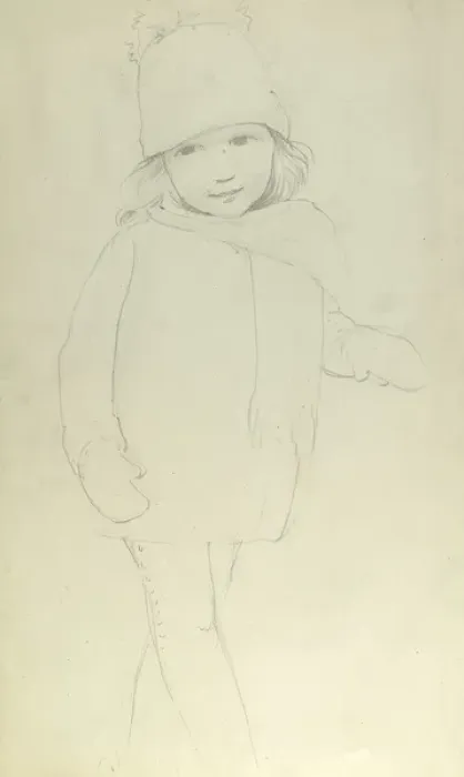 Framed Print : Pencil sketch of little girl Framed Print : Pencil sketch of little girl