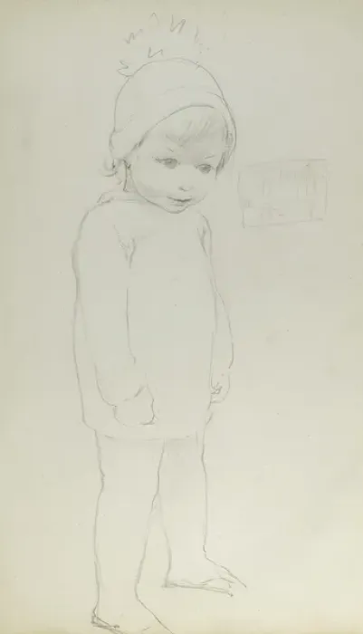 Framed Print : Pencil sketch of toddler Framed Print : Pencil sketch of toddler