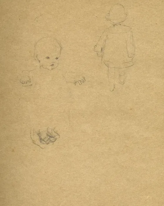 Framed Print : Pencil sketch of toddlers Framed Print : Pencil sketch of toddlers