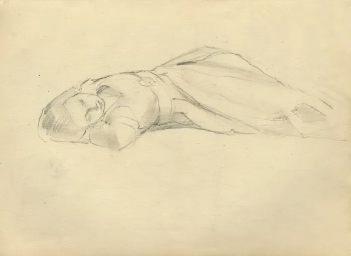 Framed Print : Pencil sketch of young woman reclining Framed Print : Pencil sketch of young woman reclining