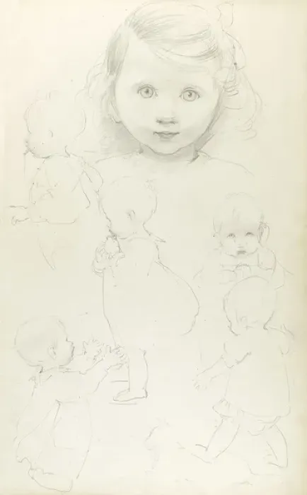 Framed Print : Pencil sketches of children Framed Print : Pencil sketches of children