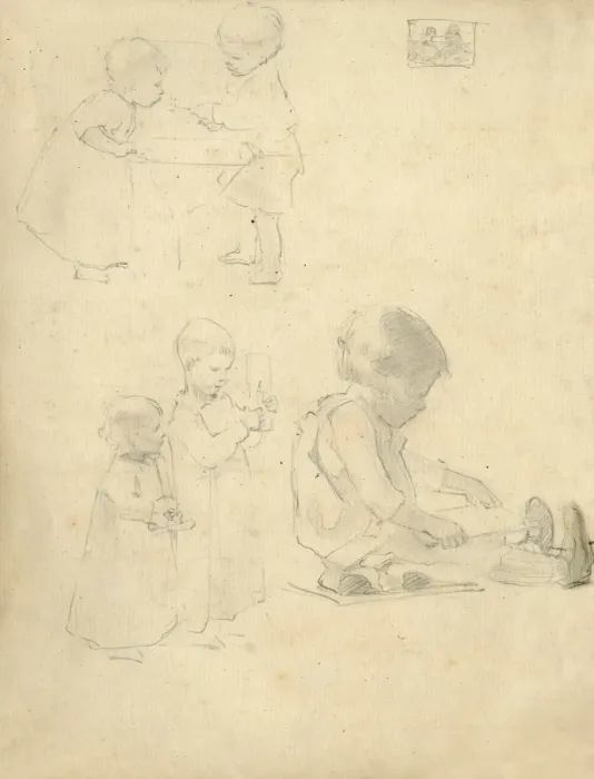 Framed Print : Pencil sketches of children Framed Print : Pencil sketches of children