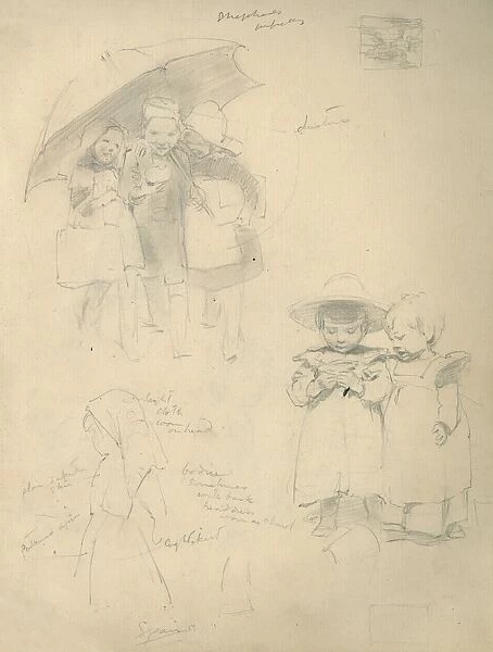 Pencil sketches of children