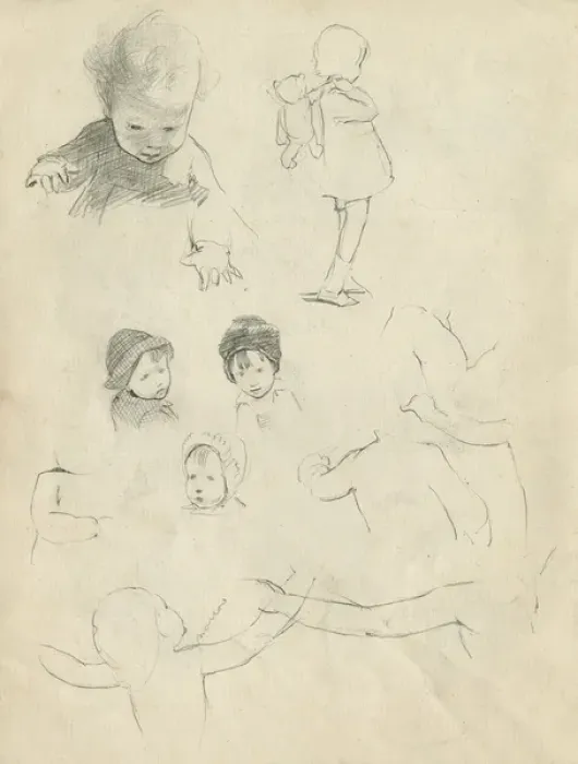 Framed Print : Pencil sketches of children Framed Print : Pencil sketches of children