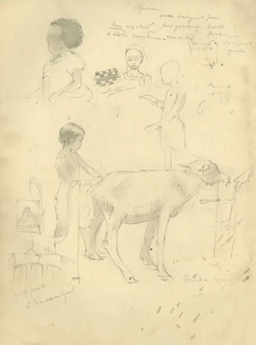 Framed Print : Pencil sketches of children and a dog Framed Print : Pencil sketches of children and a dog