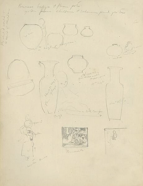 Pencil sketches of vases and jars
