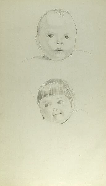 Pencil studies of babies