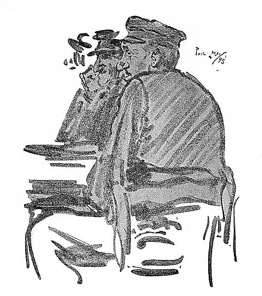 Pencil study in a French Cafe