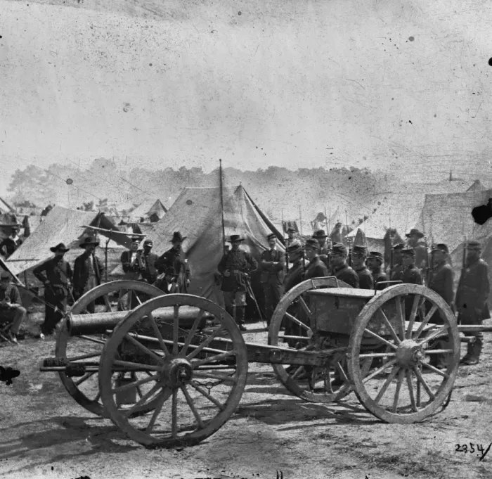 Framed Print : The Peninsula, Va. A 12-pdr. howitzer gun captured by Butter Framed Print : The Peninsula, Va. A 12-pdr. howitzer gun captured by Butter