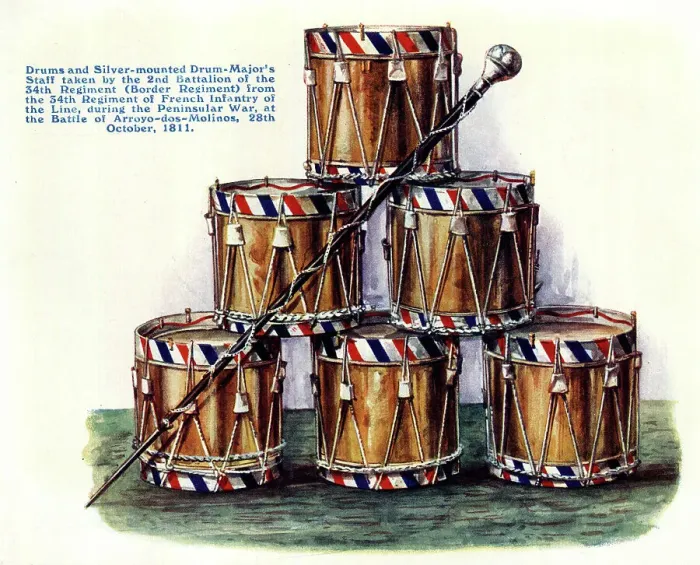 Framed Print : Peninsular War, six French drums, spoils of war Framed Print : Peninsular War, six French drums, spoils of war