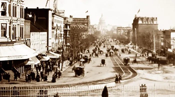 Framed Print : Pennsylvania Avenue, Washington DC (hand coloured) Framed Print : Pennsylvania Avenue, Washington DC (hand coloured)