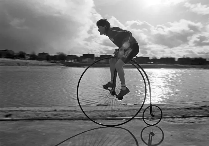 Framed Print : Penny-farthing rider Framed Print : Penny-farthing rider