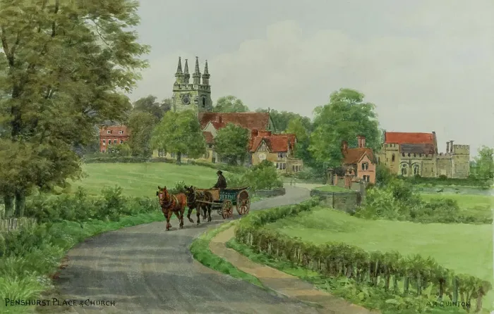 Framed Print : Penshurst Place and Church, Kent Framed Print : Penshurst Place and Church, Kent