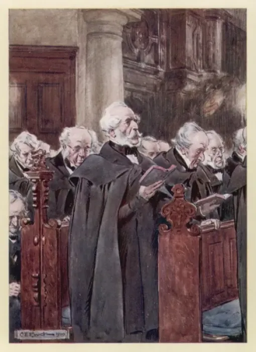 Framed Print : Pensioners at Church Framed Print : Pensioners at Church
