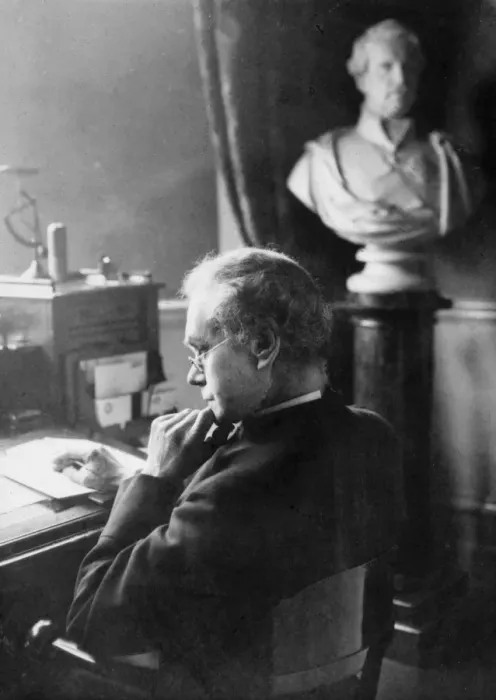 Framed Print : Pensive Victorian man at his desk Framed Print : Pensive Victorian man at his desk