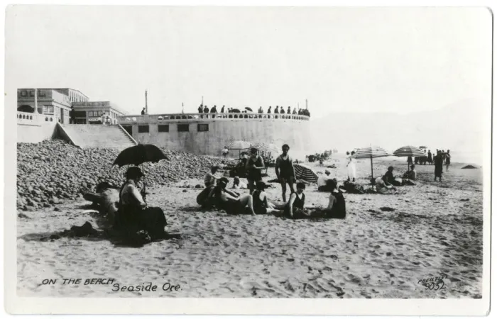 Framed Print : People on the beach at Seaside, Oregon, USA