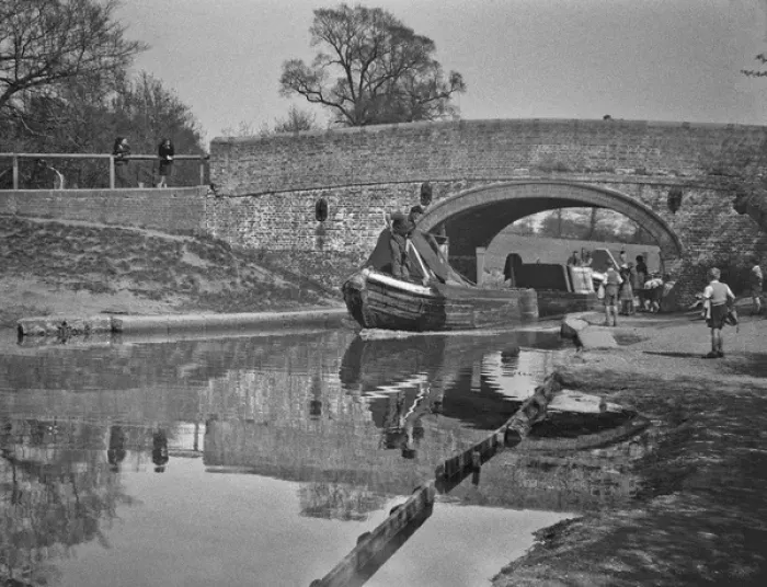 Framed Print : People boating on a canal Framed Print : People boating on a canal