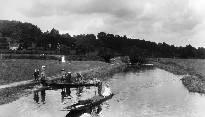 Framed Print : People boating on a river Framed Print : People boating on a river