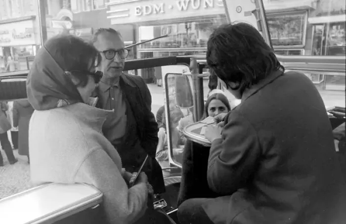 Framed Print : People on a bus, West Berlin, Germany Framed Print : People on a bus, West Berlin, Germany