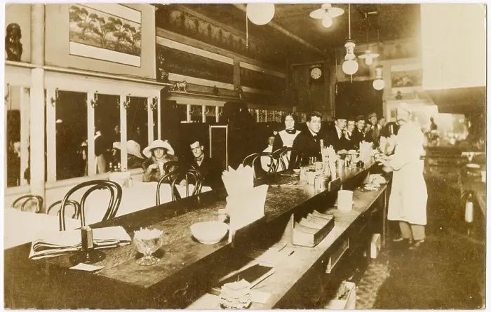 Framed Print : People in a cafe / bar, Seattle, Washington, USA Date: 1913 Framed Print : People in a cafe / bar, Seattle, Washington, USA Date: 1913