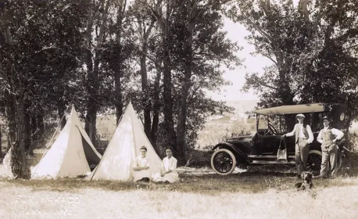 Framed Print : People camping, Hanna, Wyoming, USA Framed Print : People camping, Hanna, Wyoming, USA
