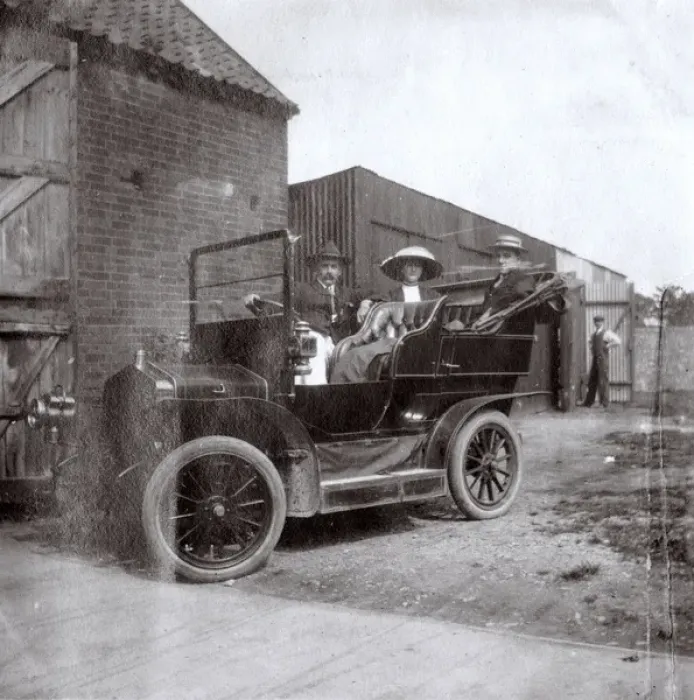 Framed Print : Three people in a car, Southwold, Suffolk Framed Print : Three people in a car, Southwold, Suffolk