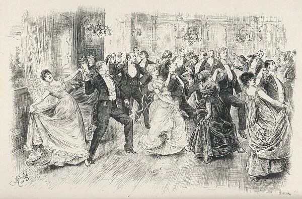 People dancing the Cotillion in a London ballroom