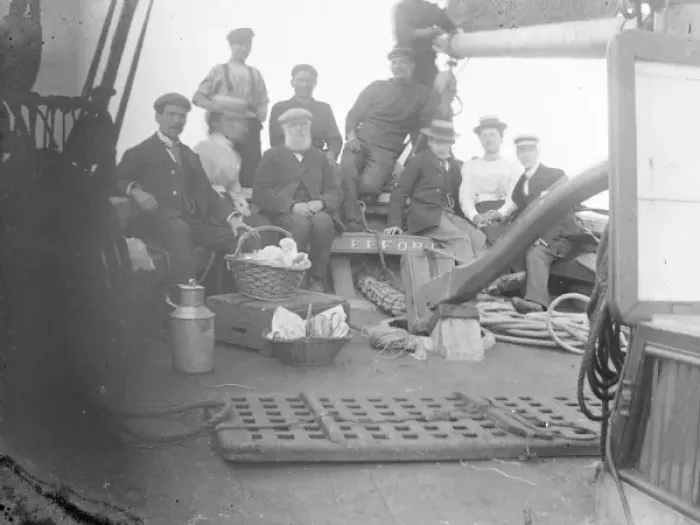 Framed Print : People on deck during a sea trip, South Wales Framed Print : People on deck during a sea trip, South Wales
