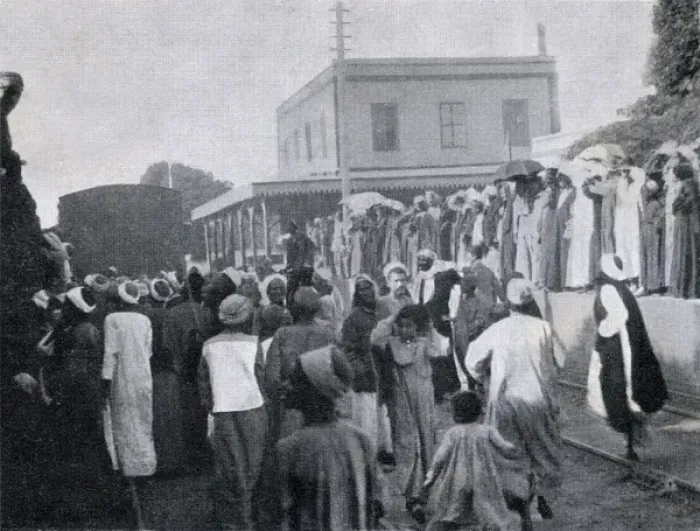 Framed Print : People gathering at the Giza Railway Station, Egypt Framed Print : People gathering at the Giza Railway Station, Egypt
