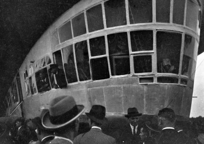 Framed Print : People in and around the Graf Zeppelin airship Framed Print : People in and around the Graf Zeppelin airship