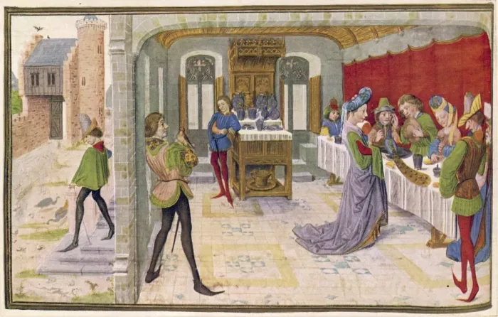 Framed Print : People at a medieval banquet Framed Print : People at a medieval banquet