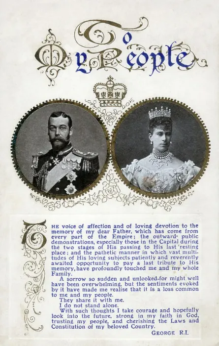 Framed Print : To My People - a message from King George V Framed Print : To My People - a message from King George V