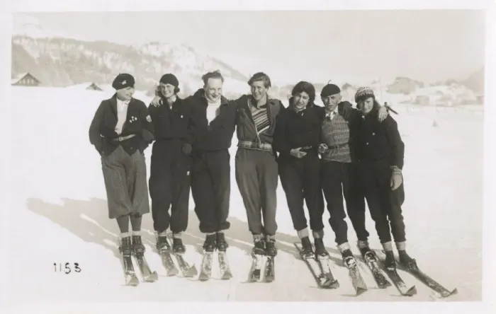Framed Print : People on skis in the snow, Switzerland Framed Print : People on skis in the snow, Switzerland