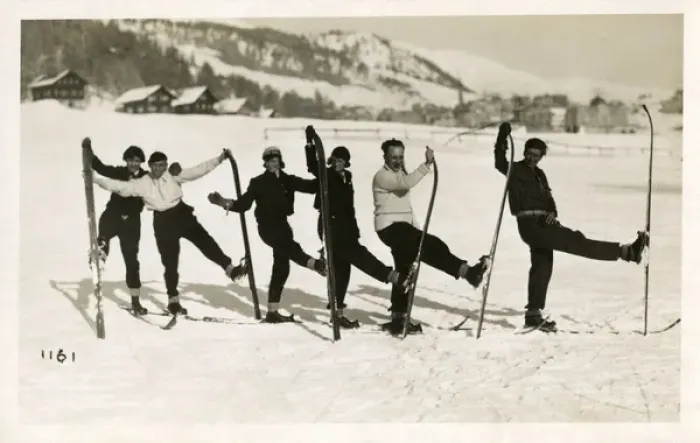 Framed Print : People on skis in the snow, Switzerland Framed Print : People on skis in the snow, Switzerland