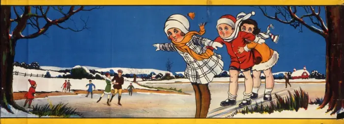 Framed Print : People sliding and skating on ice Framed Print : People sliding and skating on ice