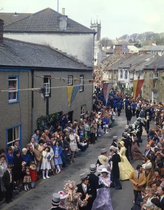 Framed Print : People taking part in Helston Floral Dance, Cornwall Framed Print : People taking part in Helston Floral Dance, Cornwall