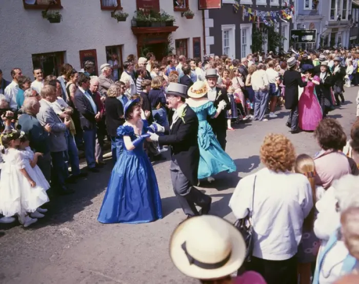 Framed Print : People taking part in Helston Floral Dance, Cornwall Framed Print : People taking part in Helston Floral Dance, Cornwall