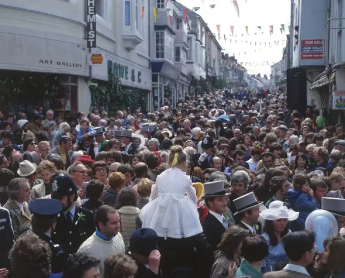 Framed Print : People taking part in Helston Floral Dance, Cornwall Framed Print : People taking part in Helston Floral Dance, Cornwall