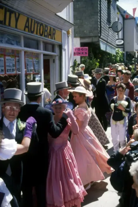 Framed Print : People taking part in Helston Floral Dance, Cornwall Framed Print : People taking part in Helston Floral Dance, Cornwall
